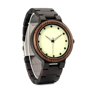 MW11 - Ebony + Zebra Wood Luminous Watch