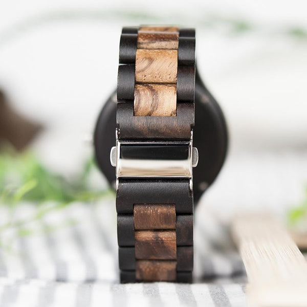 MW17 - Ebony + Zebra Wood Watch