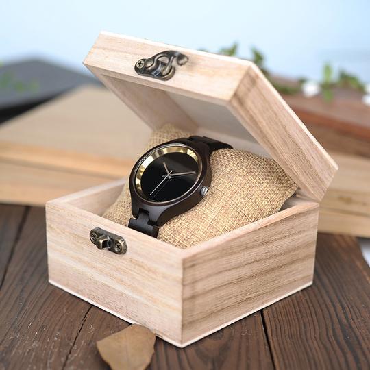 WW02 - Ebony Wood Modern Minimalist Watch
