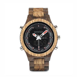MW05 - Ebony + Zebra Wood Watch