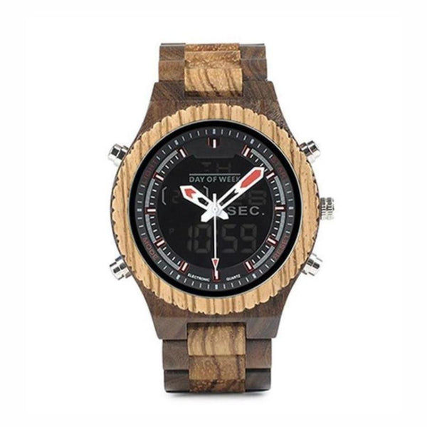 MW05 - Ebony + Zebra Wood Watch