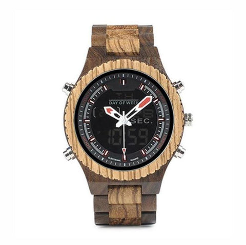MW05 - Ebony + Zebra Wood Watch