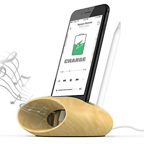 ECO Friendly Modern Design Charging Dock Sound Amplifier for iPhone X 8 7 6 SE Plus and more.
