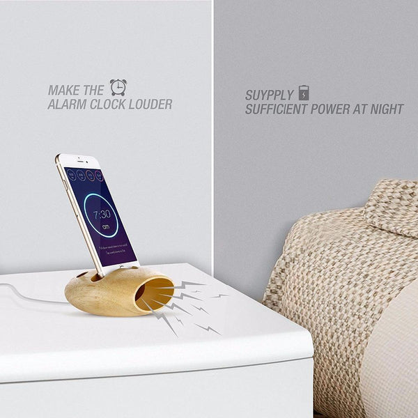 ECO Friendly Modern Design Charging Dock Sound Amplifier for iPhone X 8 7 6 SE Plus and more.