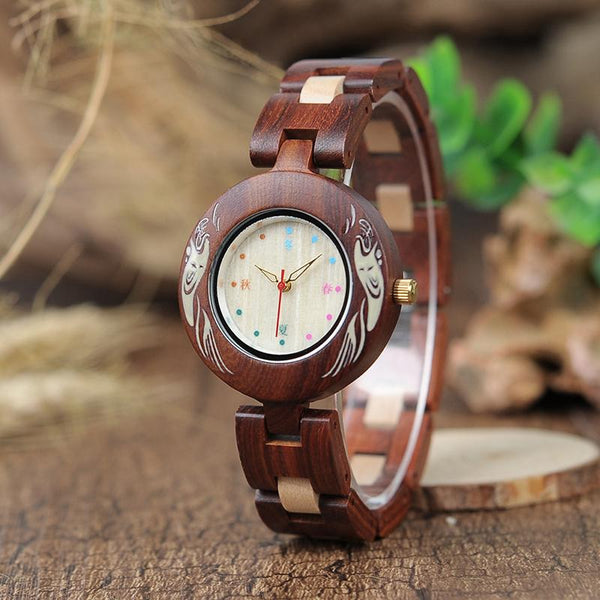 WW04 - Zebra + Bamboo Wood Watch