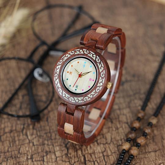 WW05 - Zebra + Bamboo Wood Watch