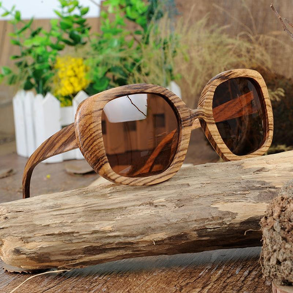 SG12 - Zebra Wood Polarized Sunglasses